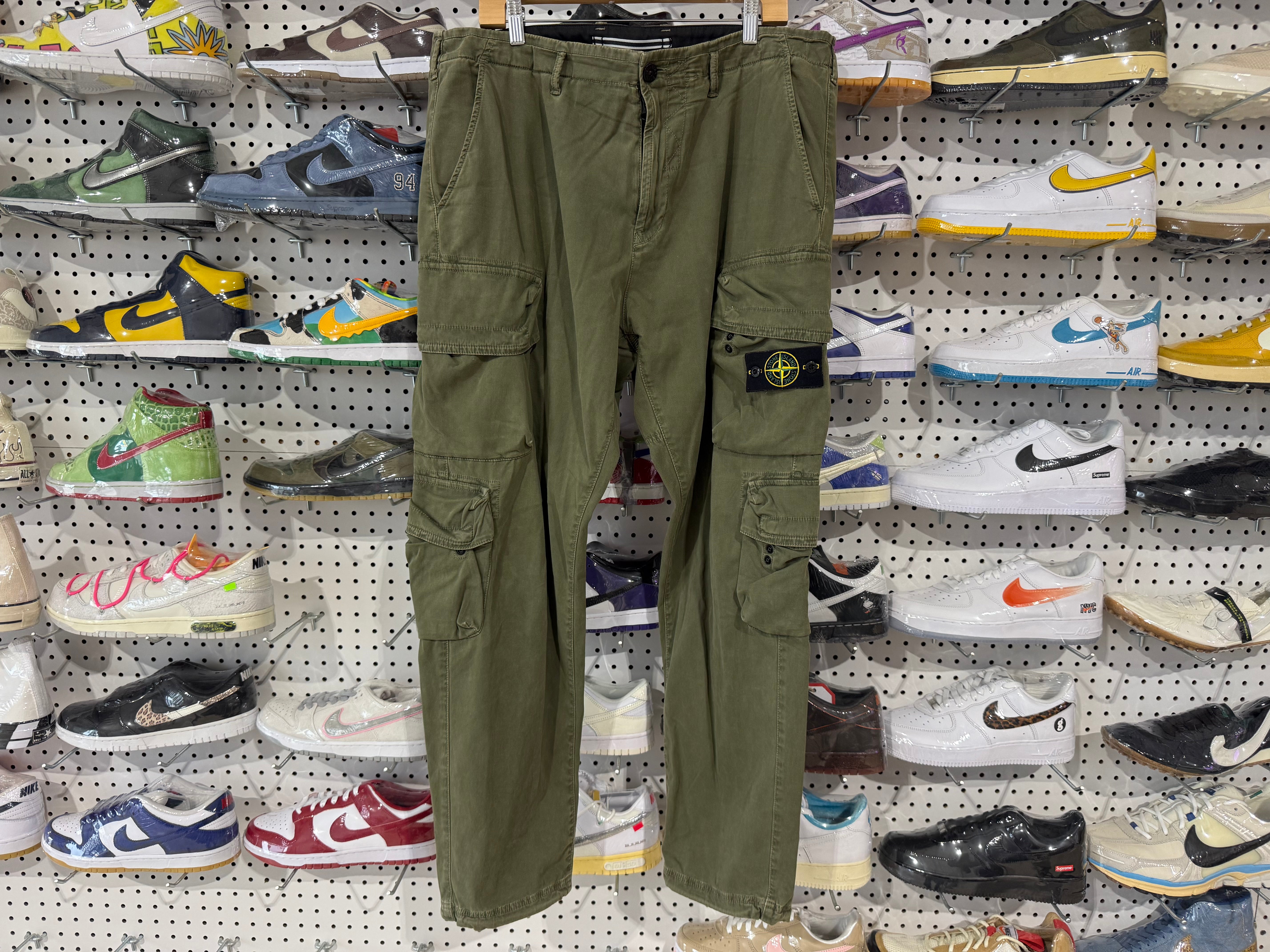 USED Stone Island Cargo Pants - Olive Size 38