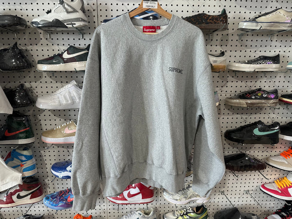 USED Supreme Washed Crewneck - Grey Size XL