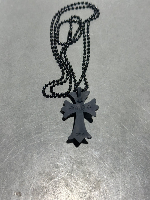 USED Chrome Hearts Silicone Cross Necklace - Black