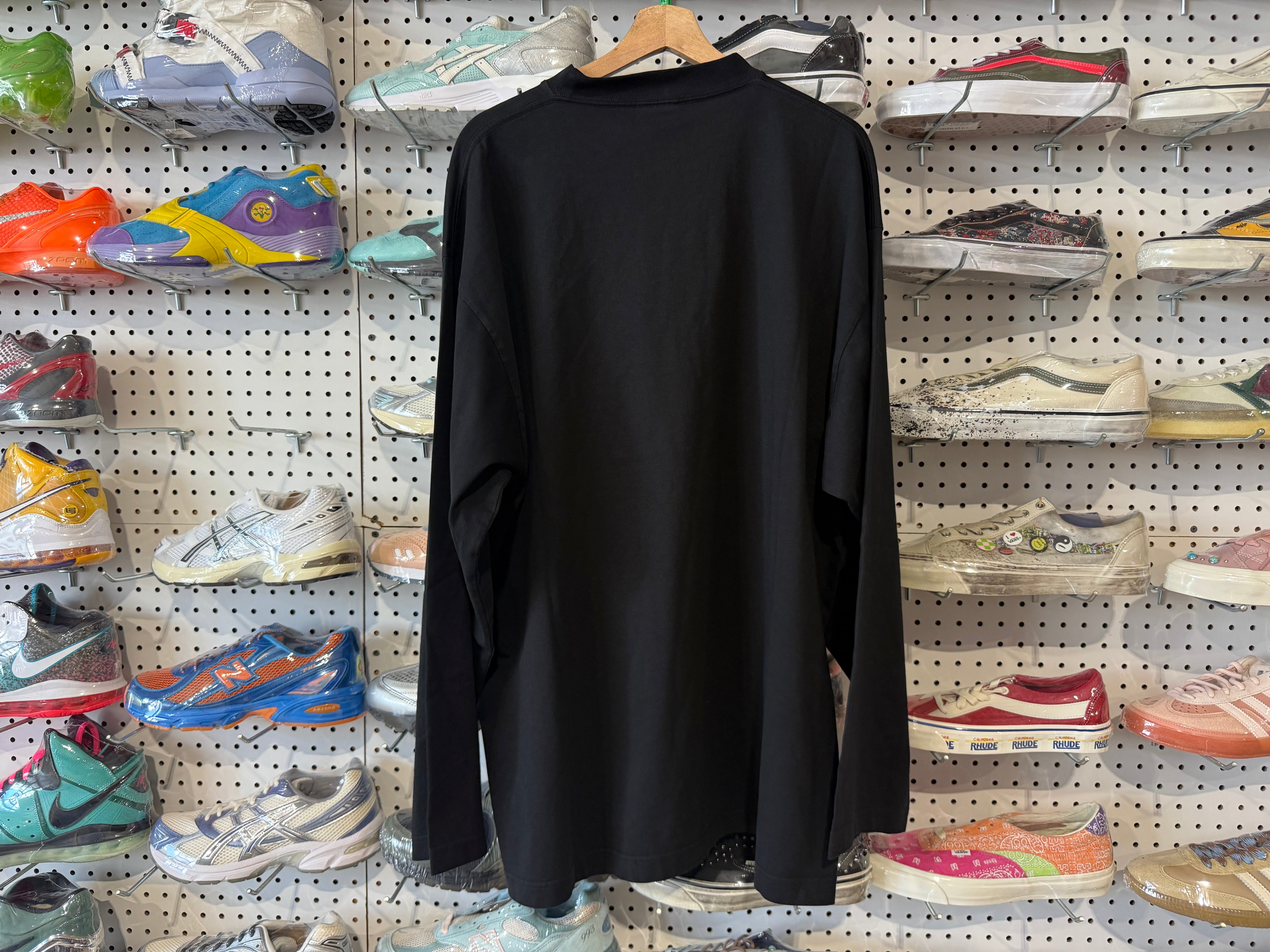 NEW Balenciaga Paris LS Shirt - Black Size 2/XL