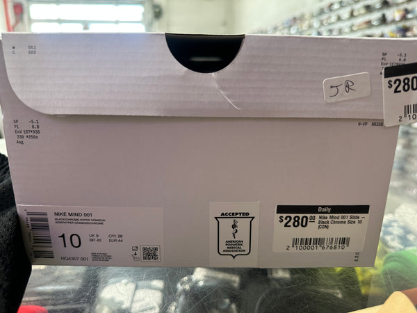 Nike Mind 001 Slide - Black Chrome Size 10
