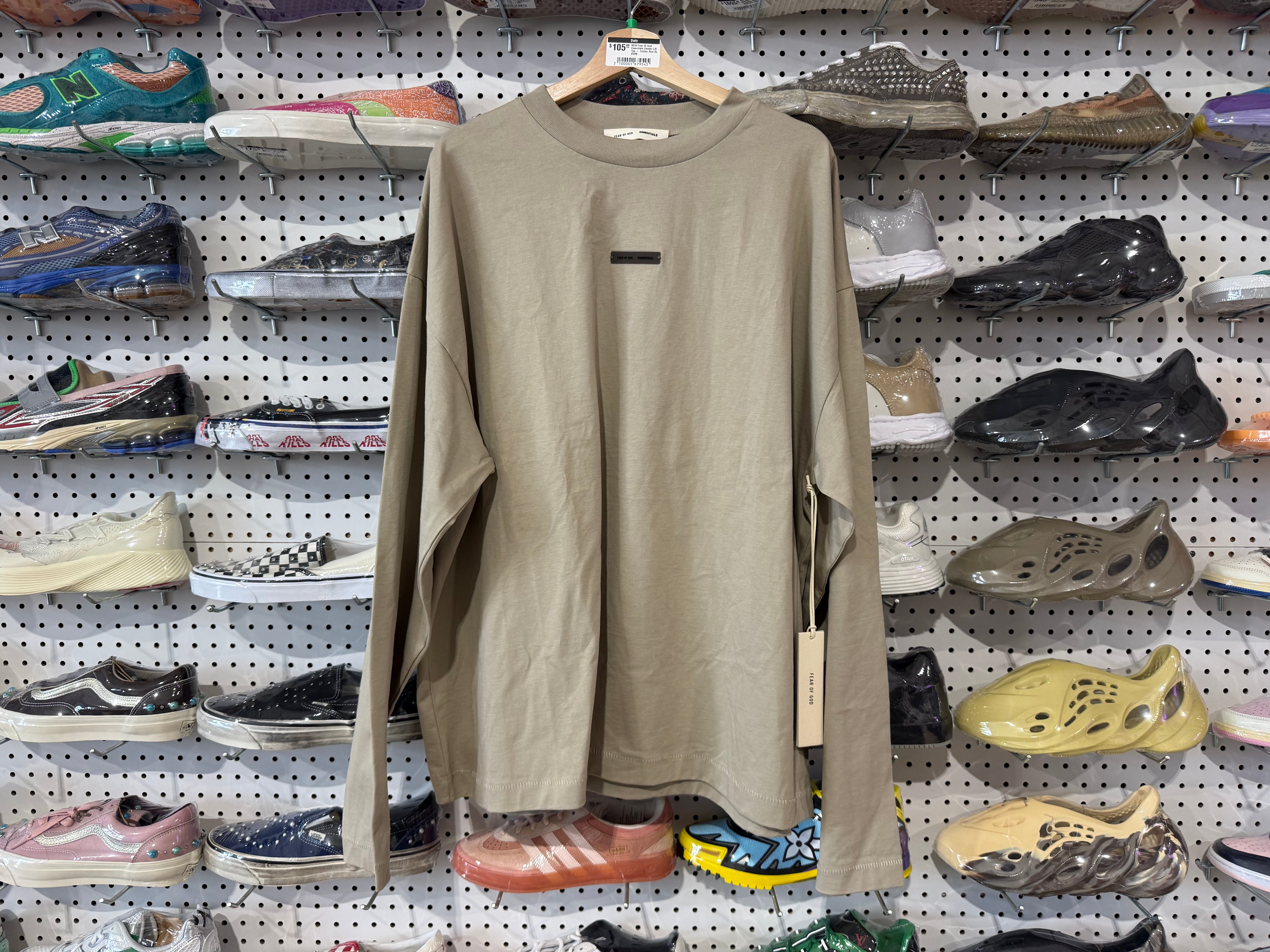 NEW Fear Of God Essentials Classic L/S Tee - Timber Size XL