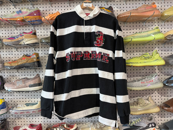 USED Supreme Stripe Rugby - Black Size Large