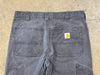 USED Carhartt Distressed Double Knee Pants - Grey Size 32x30