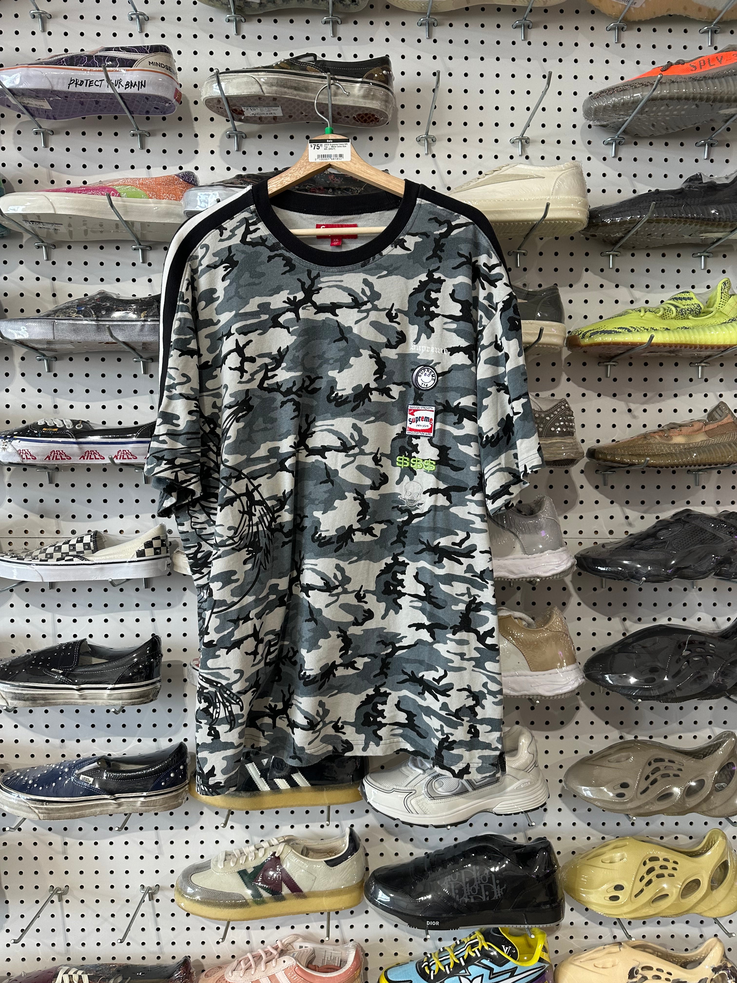 USED Supreme Crane S/S Top - White Camo Size XXL