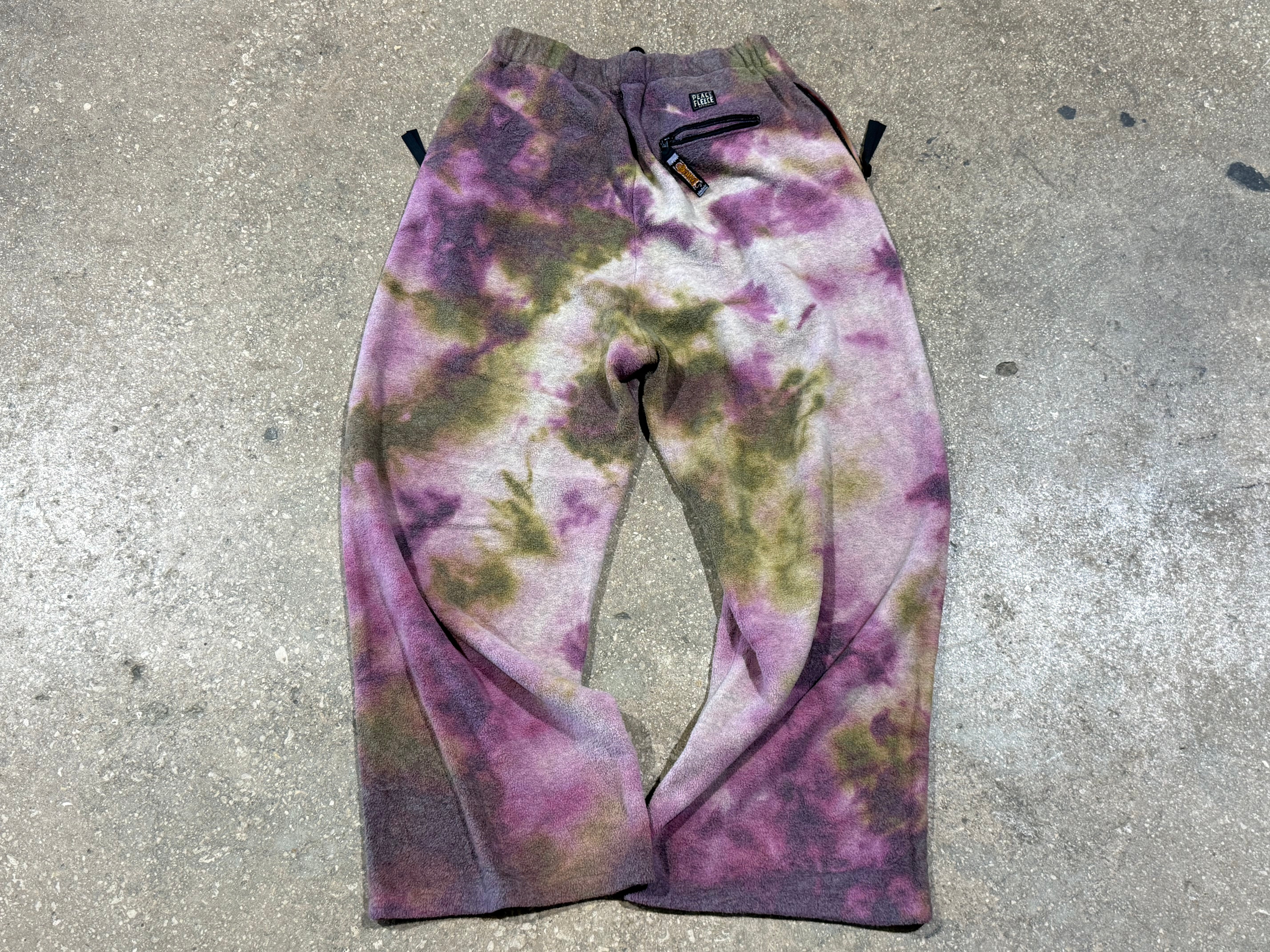 NEW Kapital Peace Fleece Pants - Pink/Brown Size Large