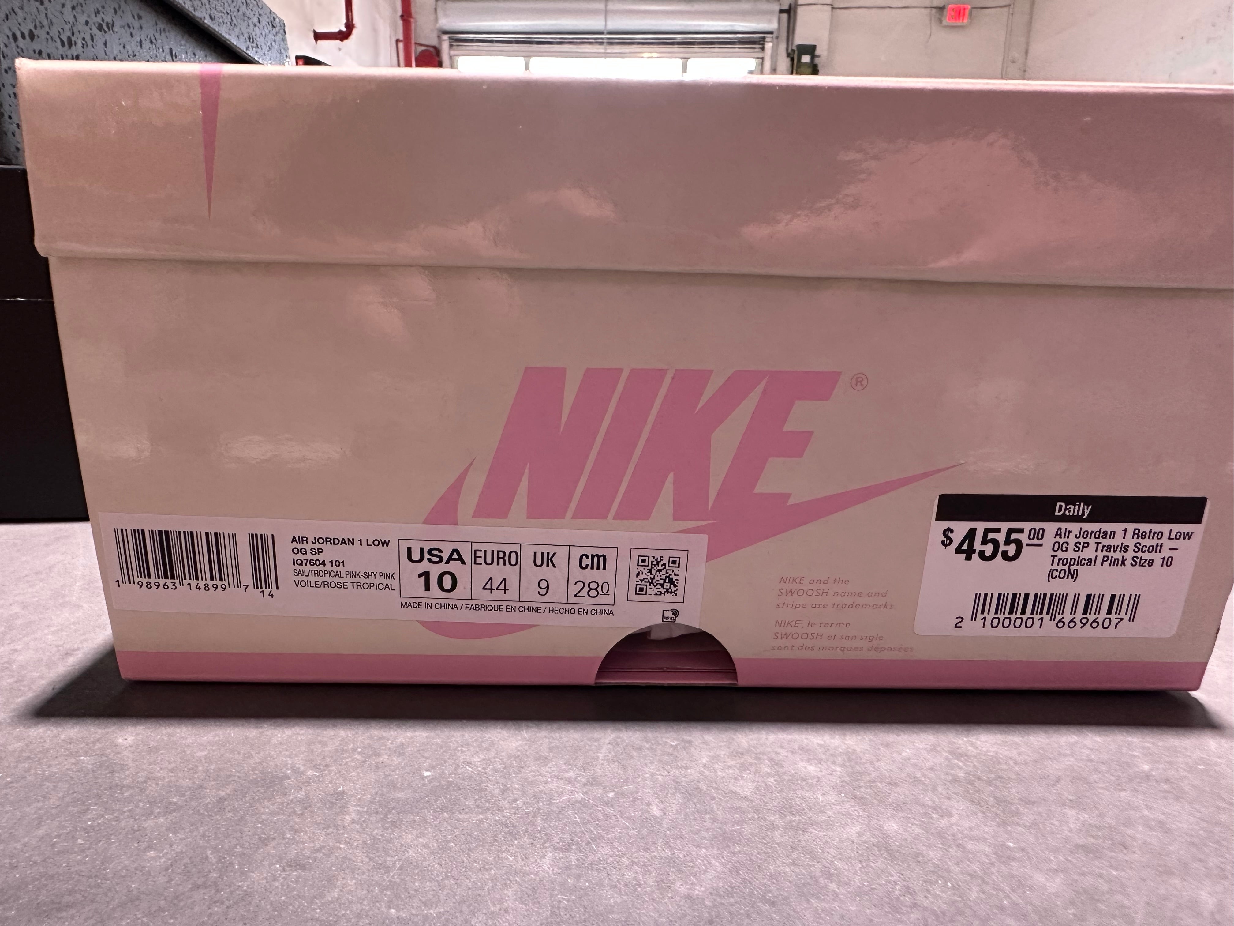 Air Jordan 1 Retro Low OG SP Travis Scott - Tropical Pink Size 10