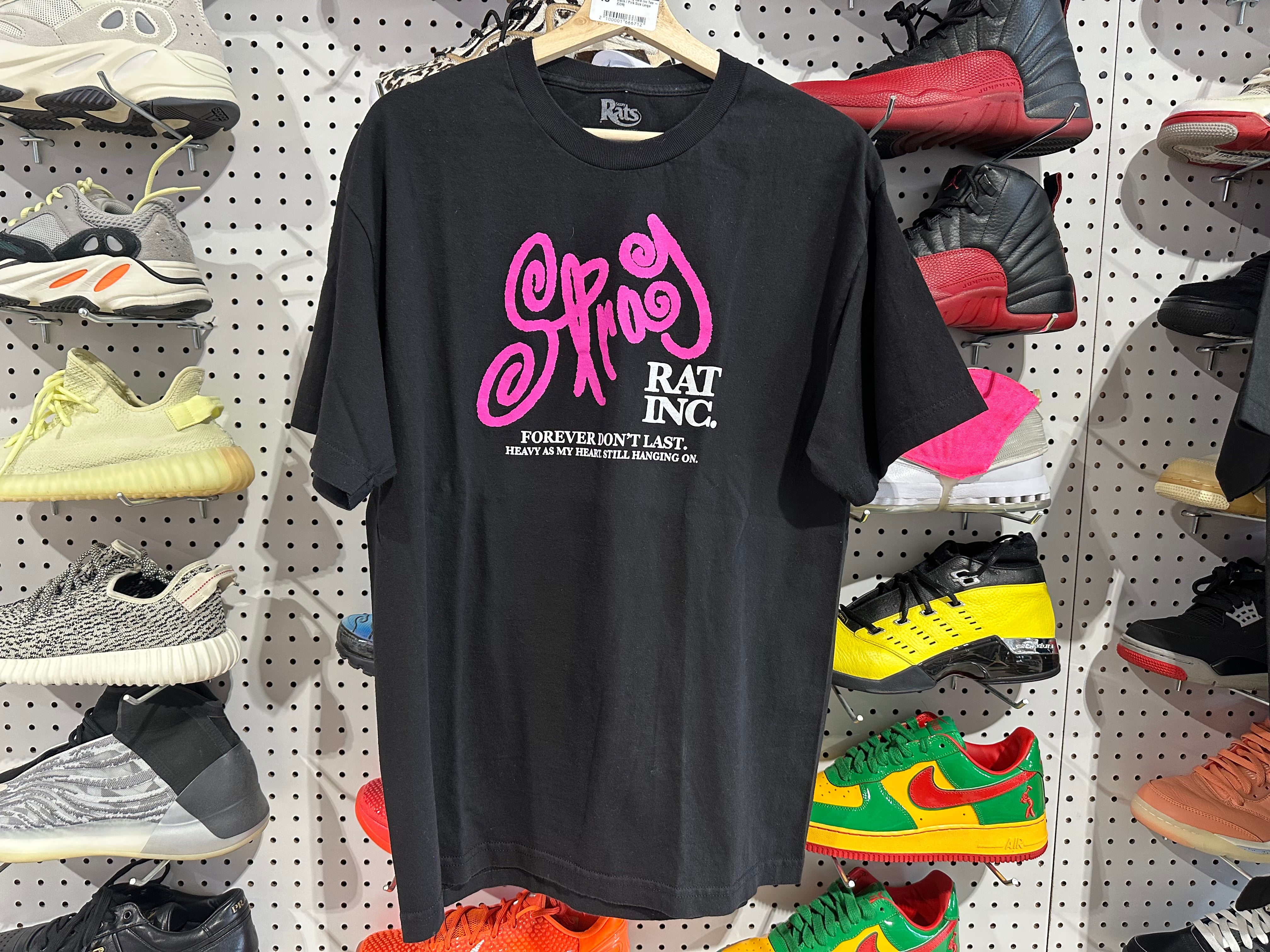 USED Stray Rats Inc Tee - Black / Pink Size Large