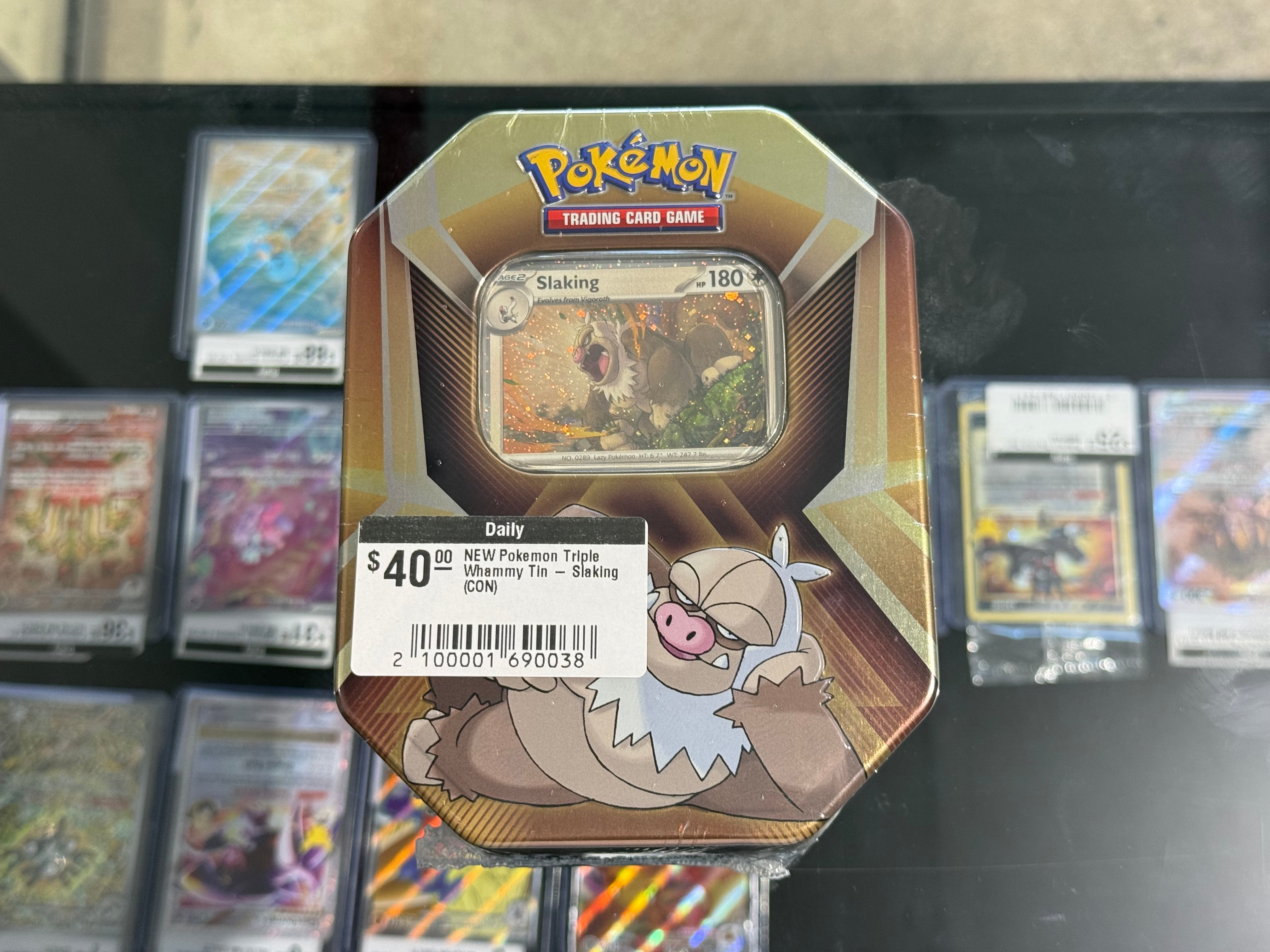 NEW Pokemon Triple Whammy Tin - Slaking