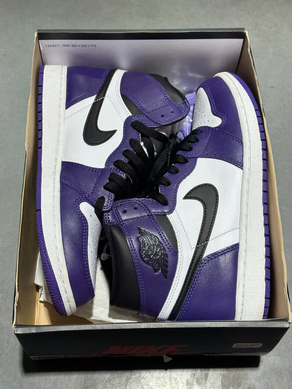 Air Jordan 1 Retro High - Court Purple White Size 9 (DAILY)