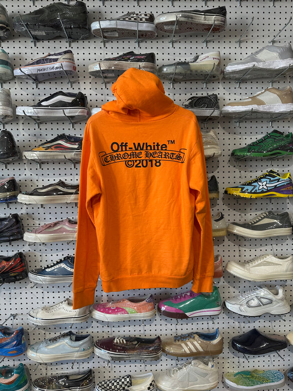 USED OFF-White x Chrome Hearts 2018 Hoodie - Orange Size Large