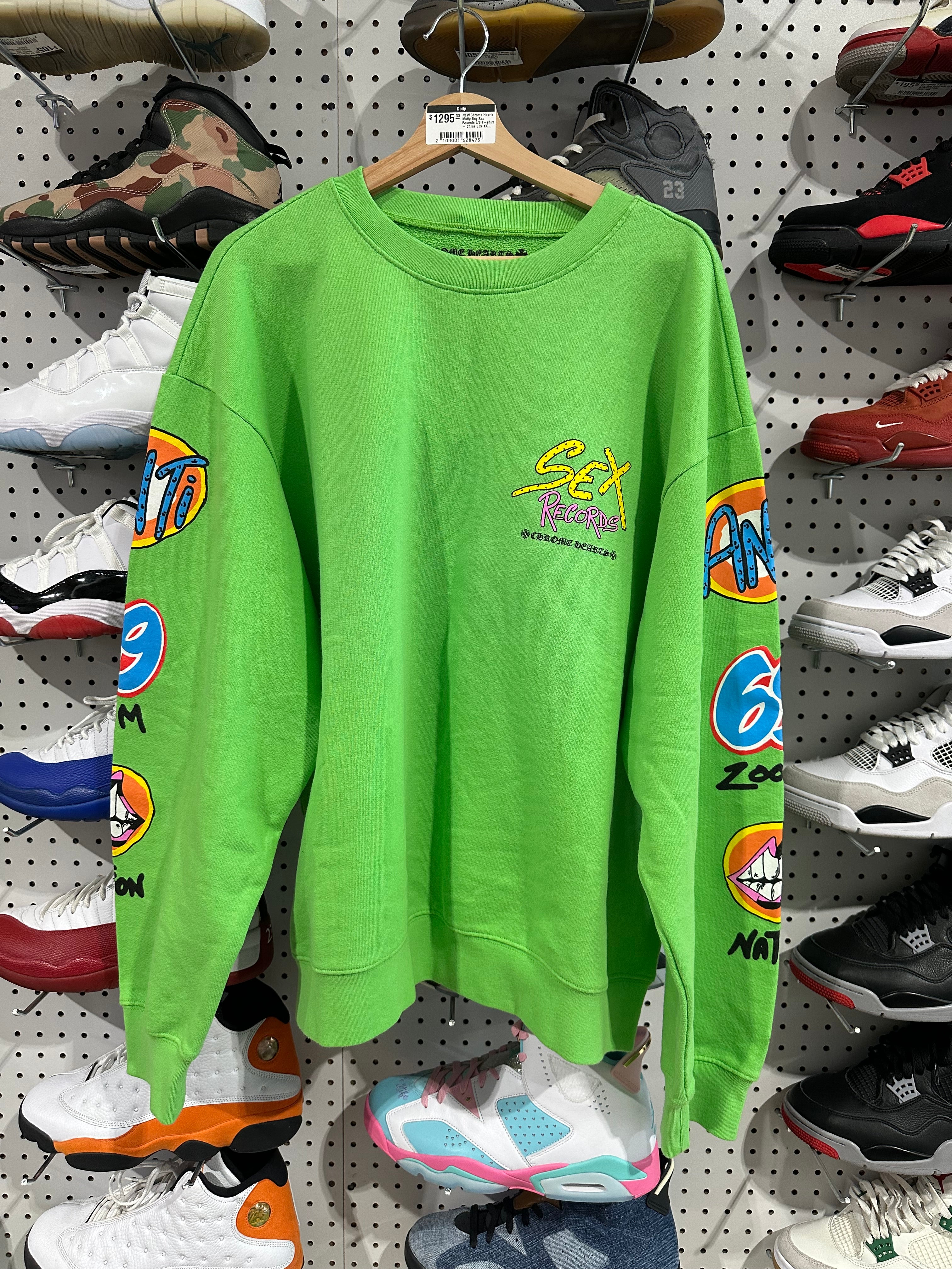 NEW Chrome Hearts Matty Boy Sex Records L/S T-shirt - Citrus Size XXL