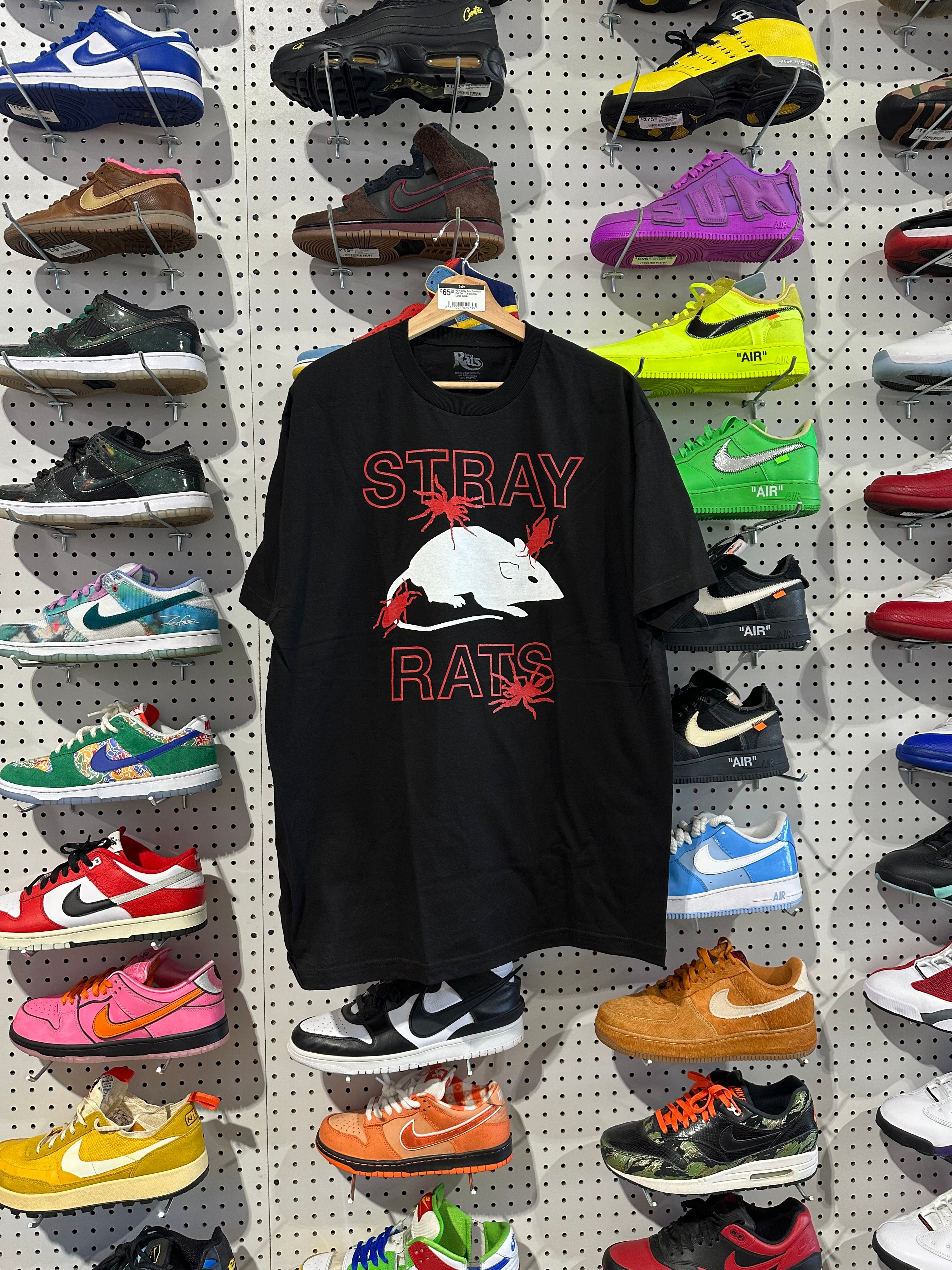 NEW Stray Rats Spider n Rat Tee - Black Size Large