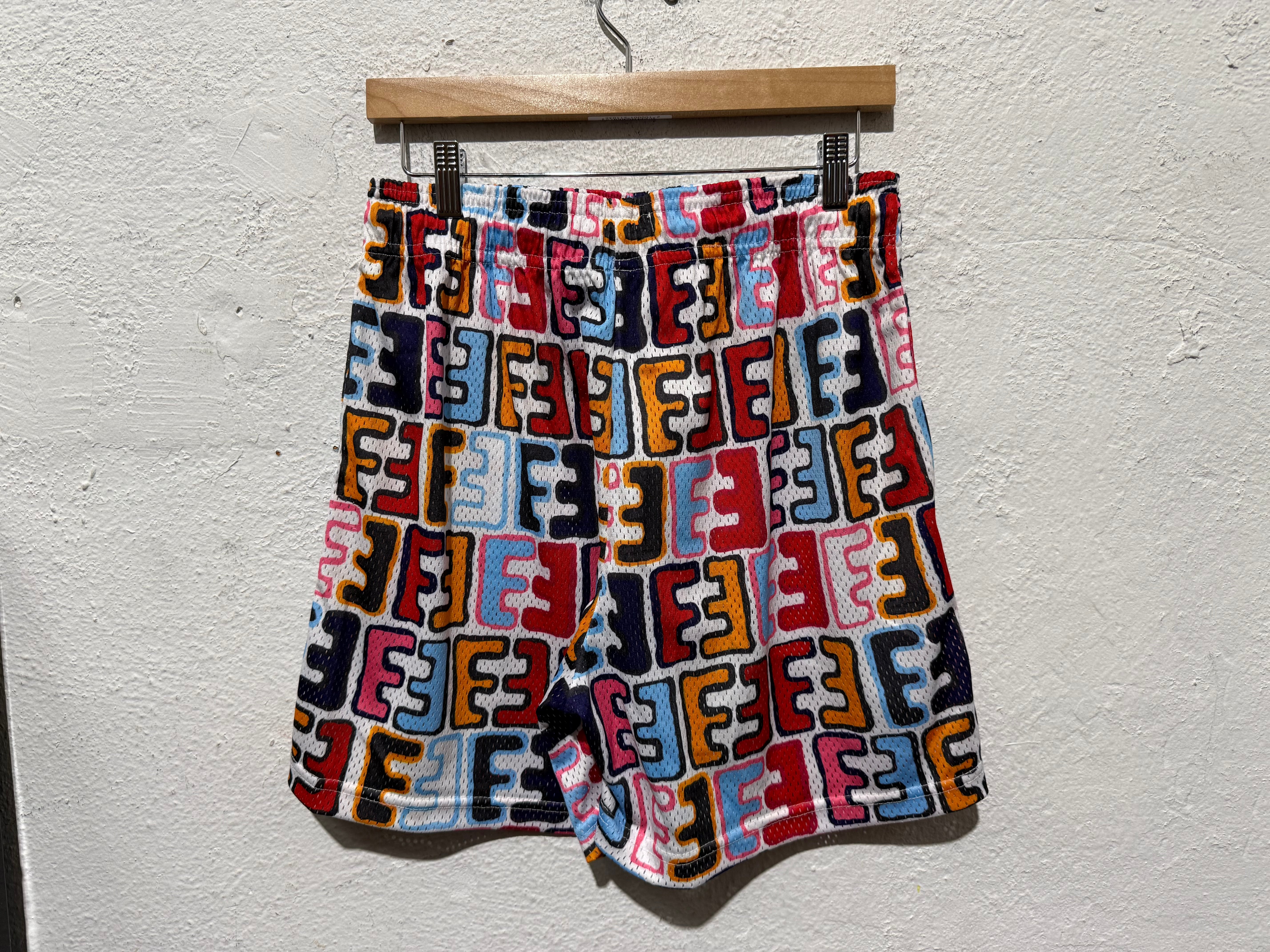 NEW Eric Emanuel Fendi Flip Shorts - Multi Size Large