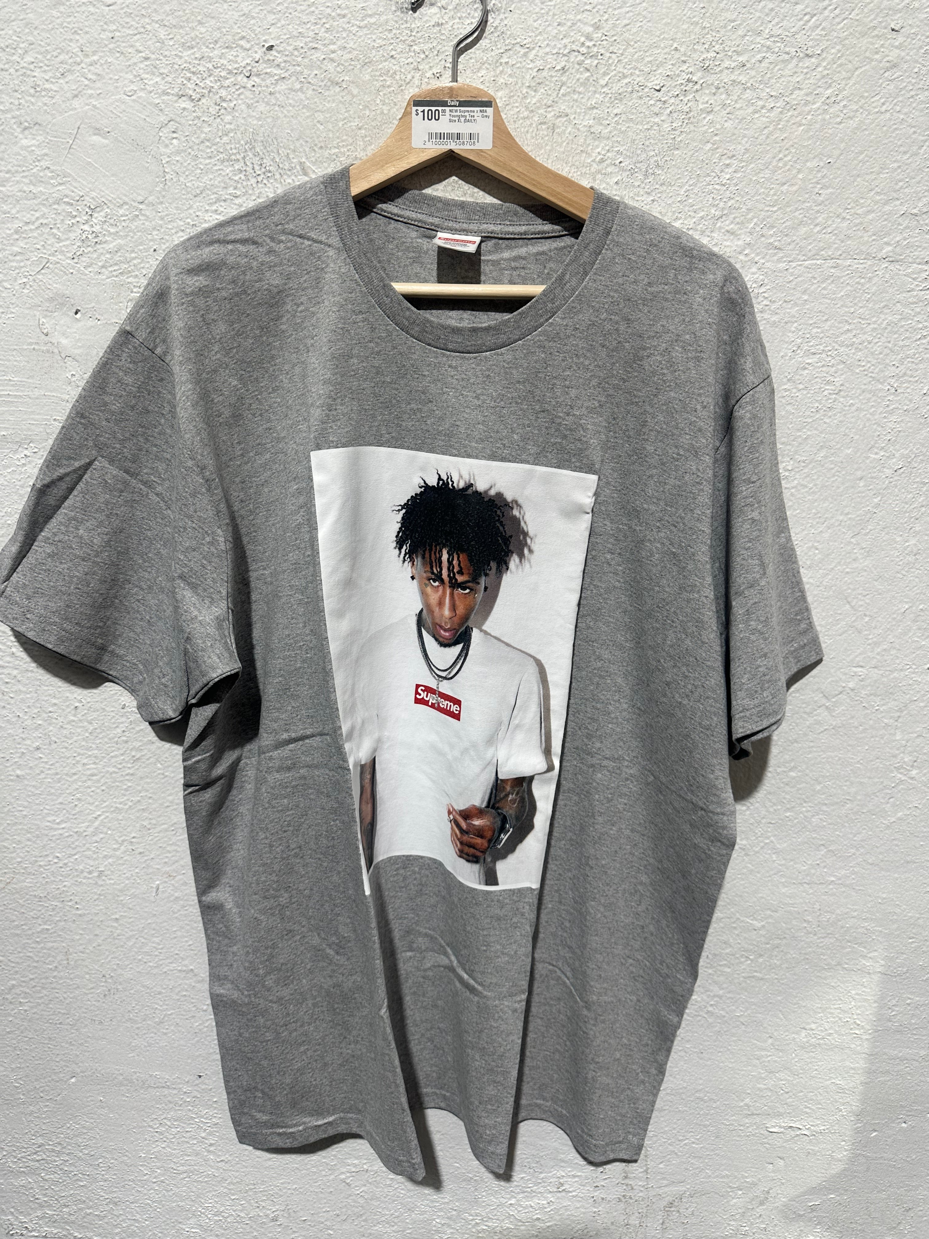 NEW Supreme x NBA Youngboy Tee - Grey Size XL