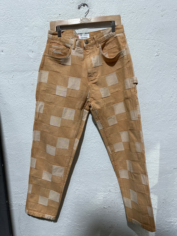 USED Supreme Patched Denim Pant - Rust Size 32