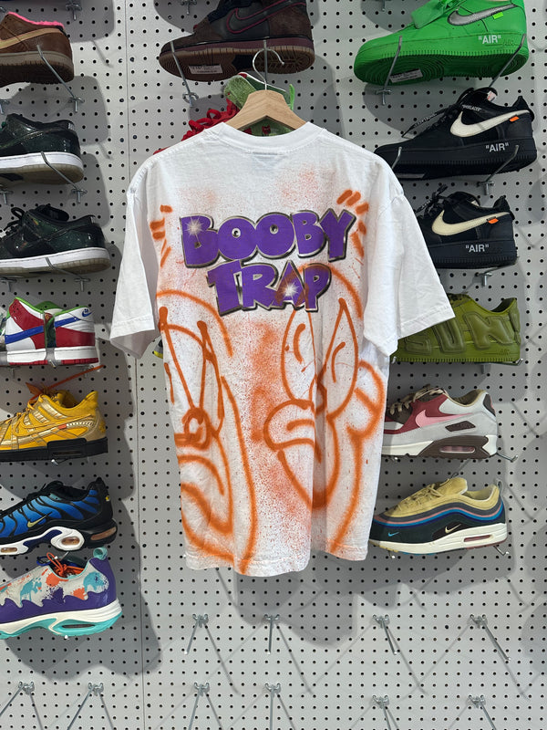 NEW Andrew x Slawn Hand Painted Tee - White/Orange Size Medium