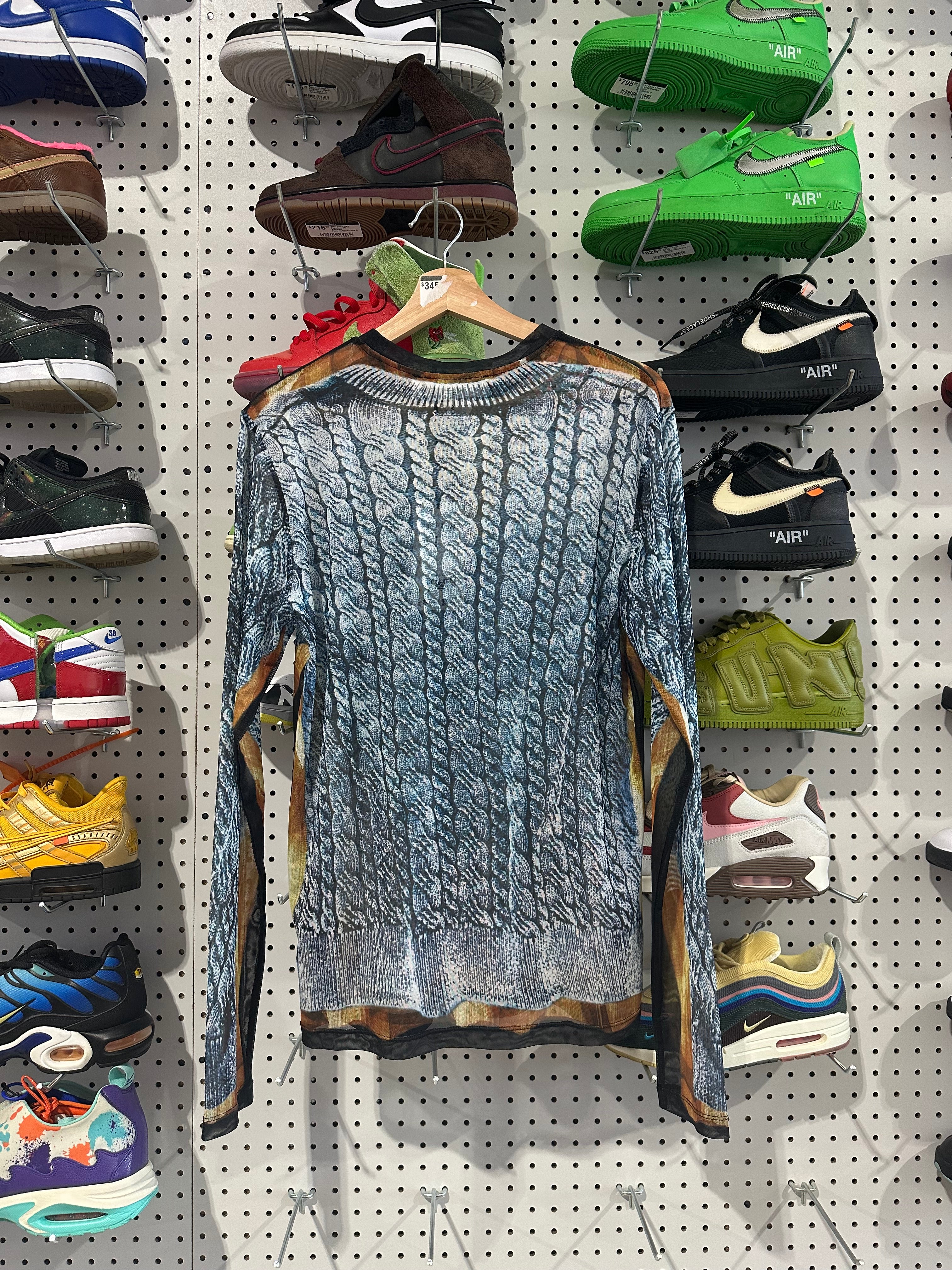 NEW H&M x Glenn Martens Printed Top - Black/Pattern Size Medium