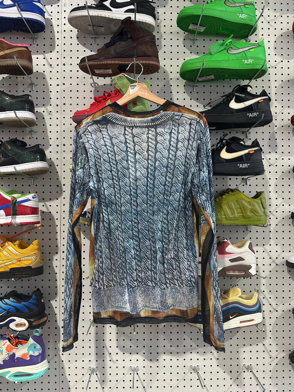 NEW H&M x Glenn Martens Printed Top - Black/Pattern Size Medium