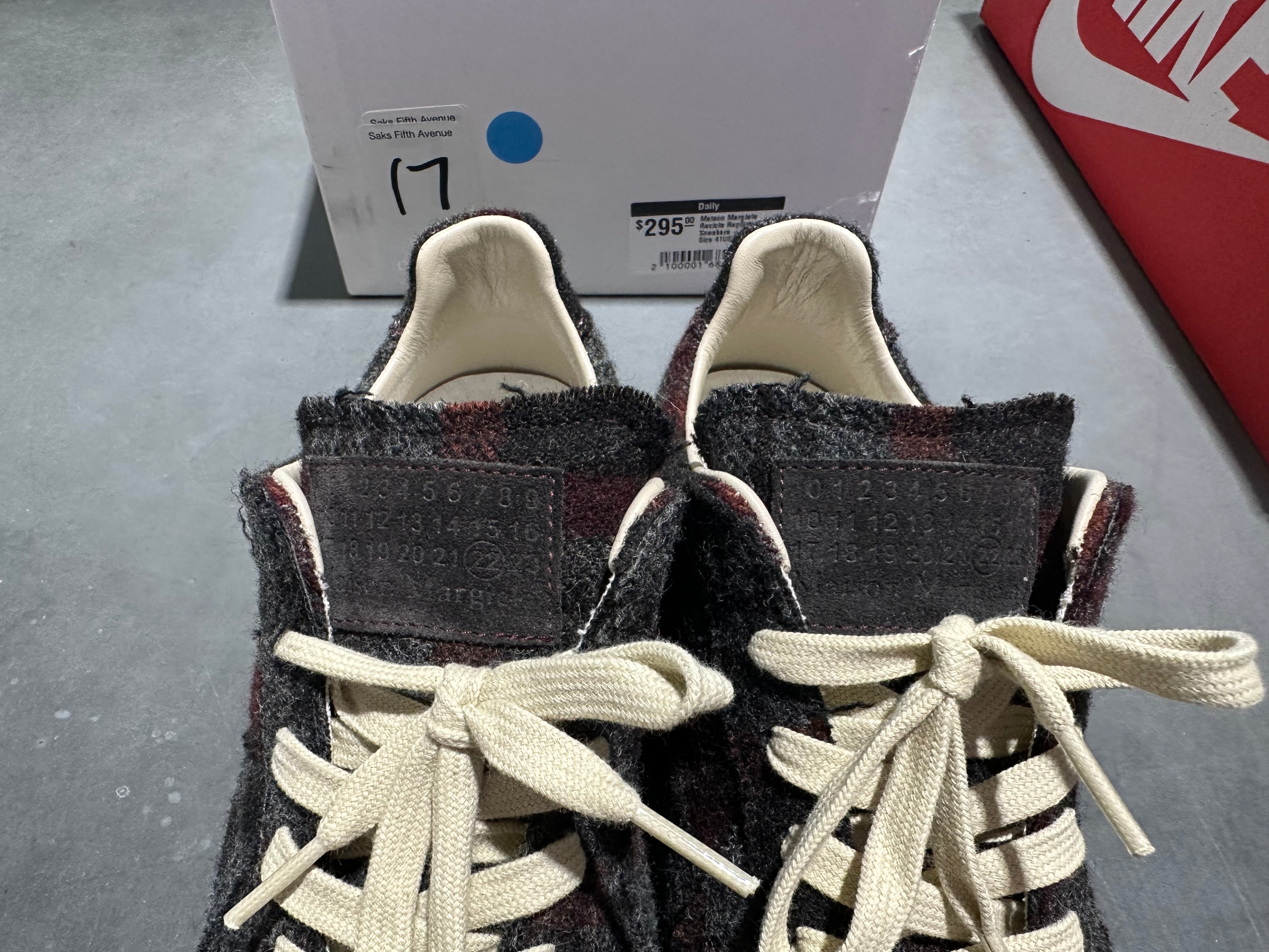 Maison Margiela Recicla Replica Sneakers - Grey Plaid Size 41UE/8US