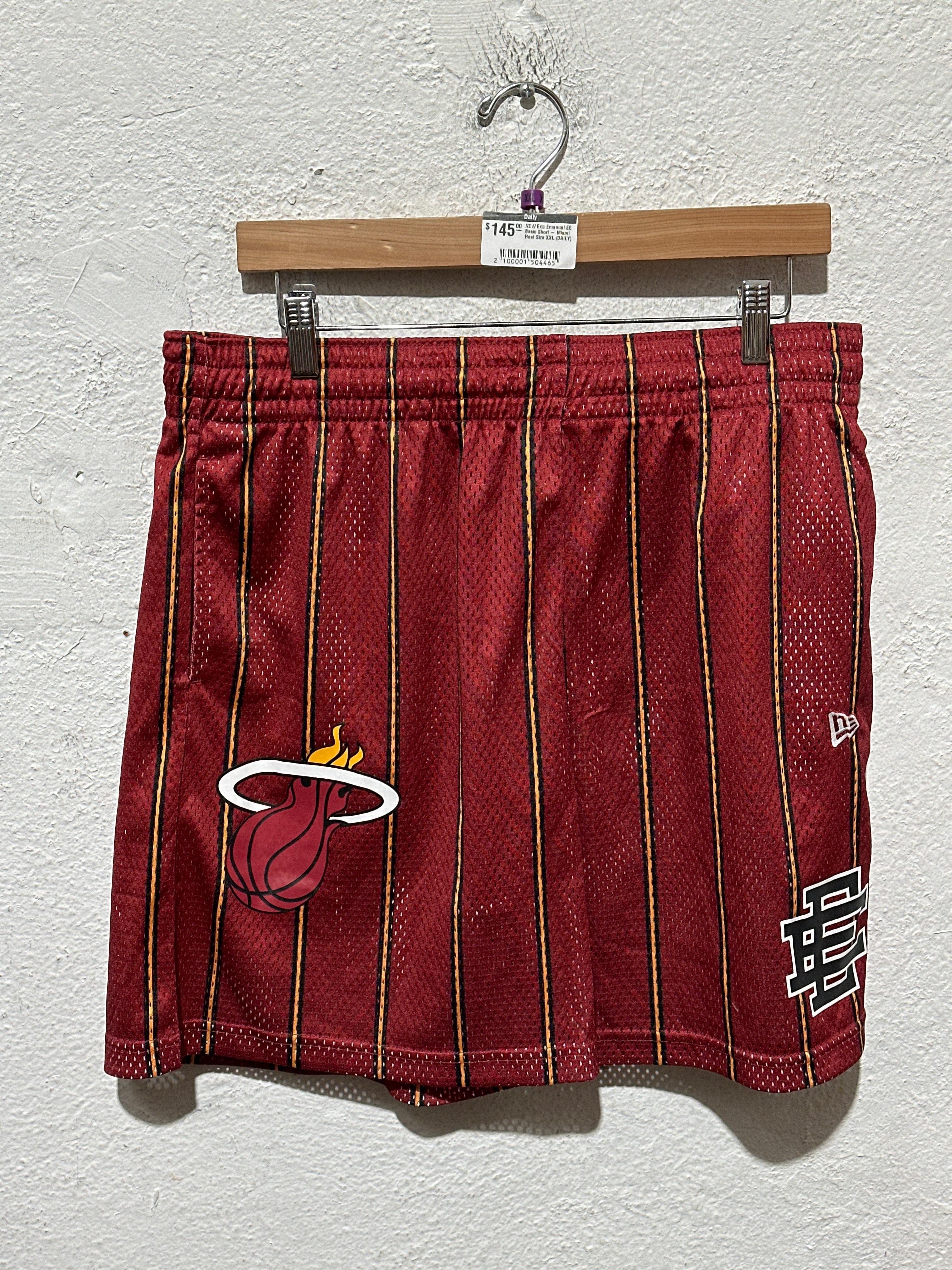 NEW Eric Emanuel EE Basic Short - Miami Heat Size XXL