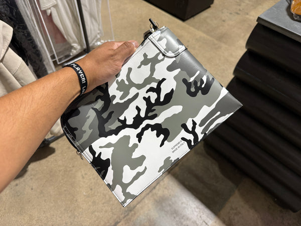 NEW Supreme Leather Money Bag - Snow Camo