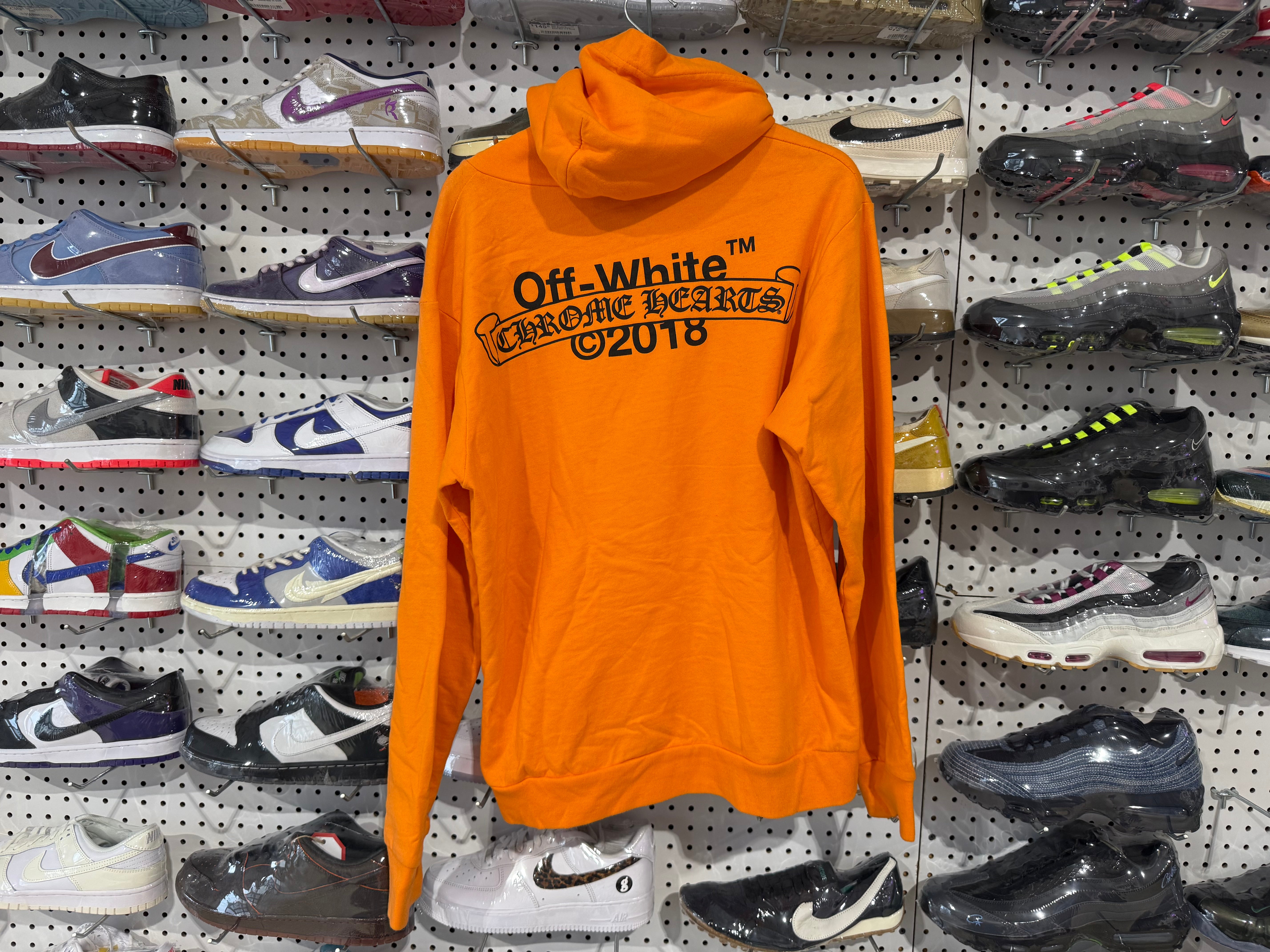 USED Chrome Hearts x Off White Virgil Hoodie - Orange Size Large