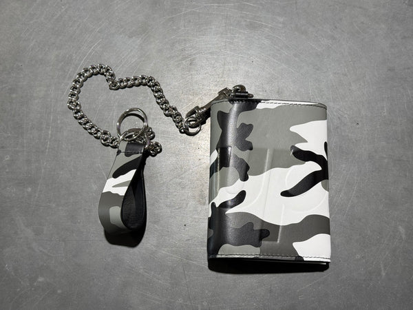 Supreme Leather Chain Wallet - Snow Camo