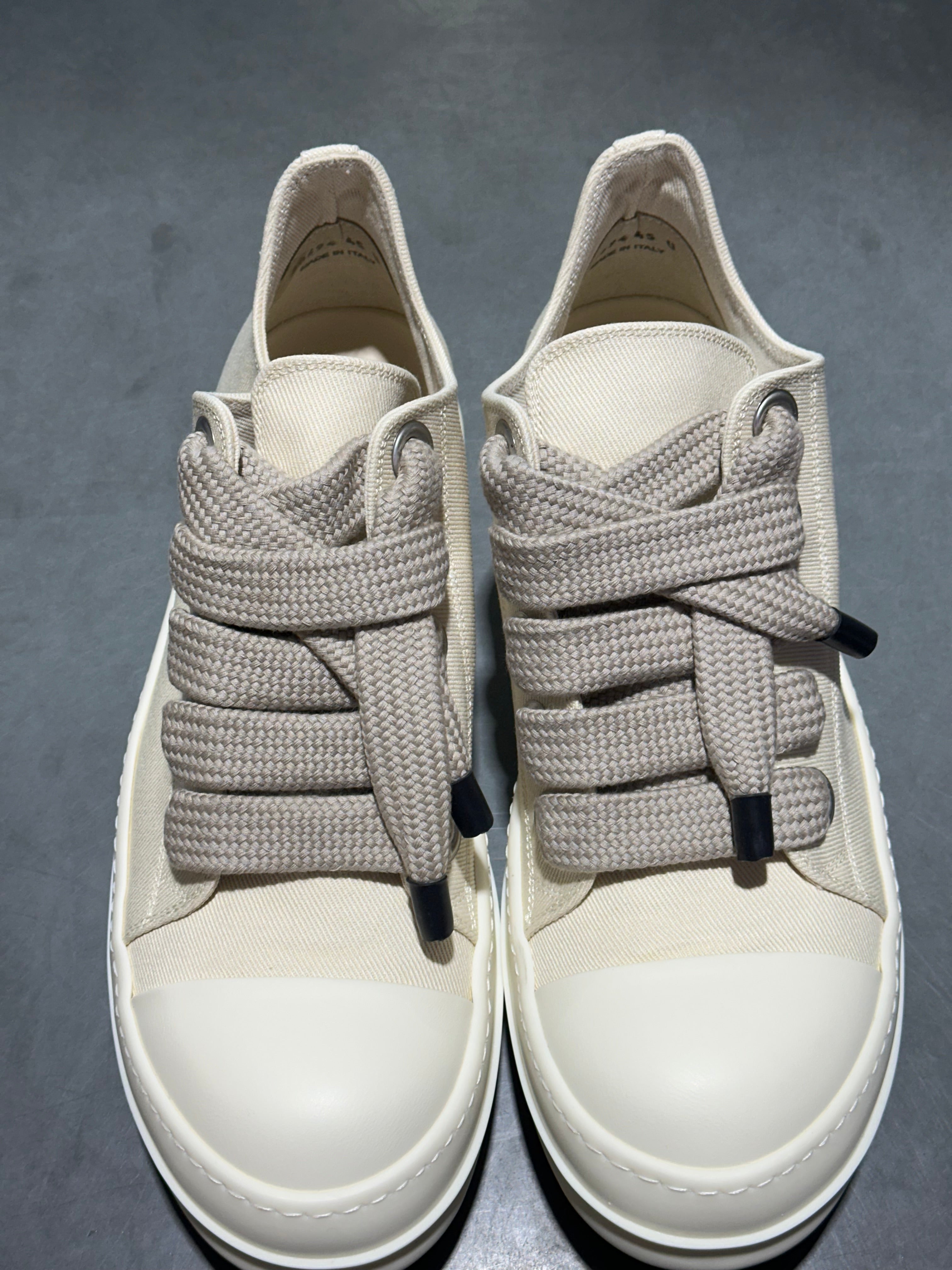 Rick Owens DRKSHDW Jumbo Lace Sneaks - Milk Size 45EU/11US