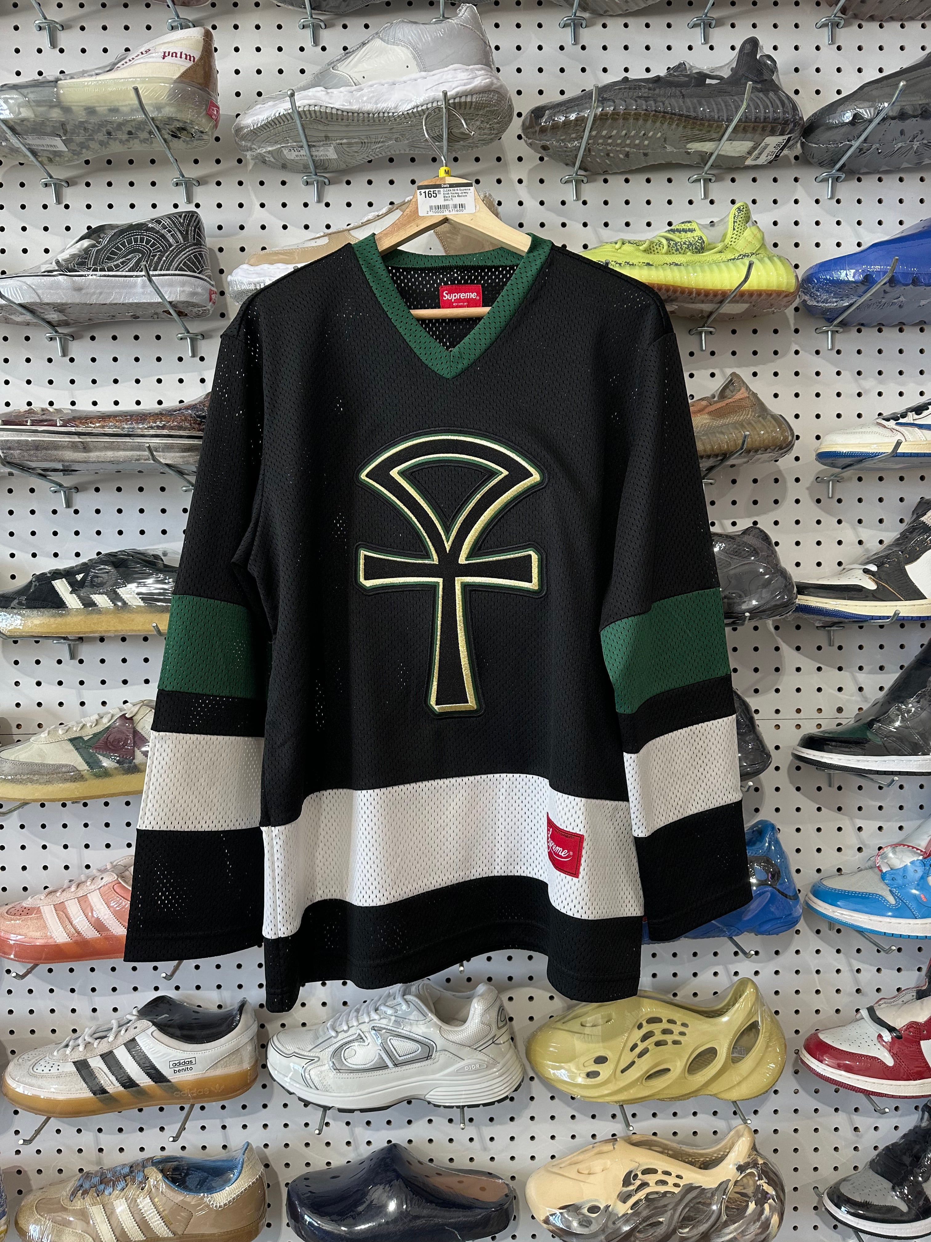 USED SS18 Supreme Ankh Hockey Jersey - Black Size Medium