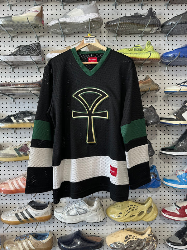 USED SS18 Supreme Ankh Hockey Jersey - Black Size Medium