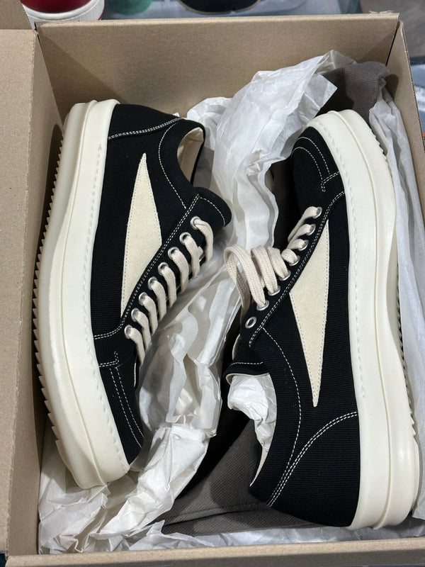 Rick Owens DrkShdw Vintage Sneaker - Black/White  Size 42U/9US