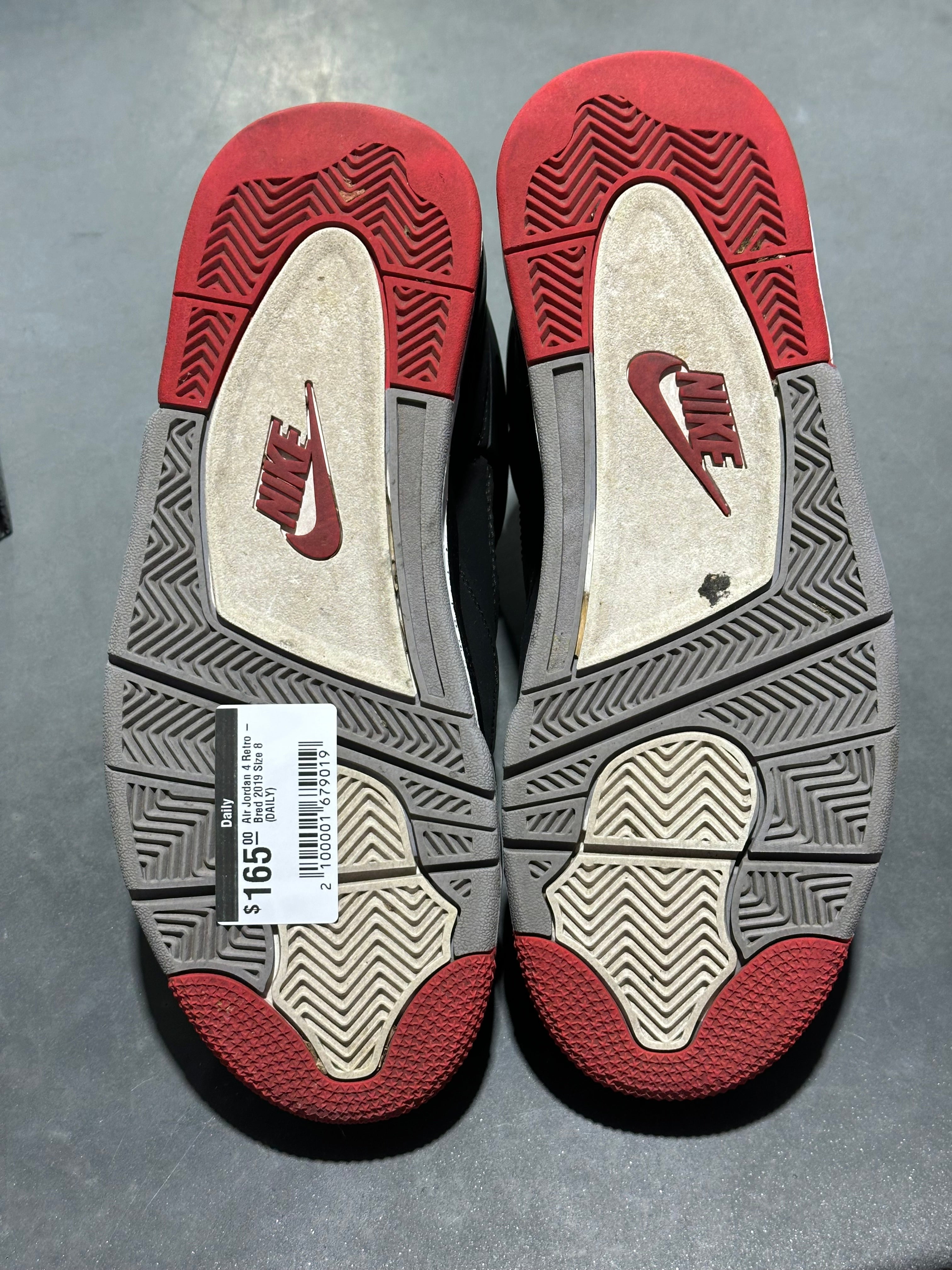 Air Jordan 4 Retro - Bred 2019 Size 8