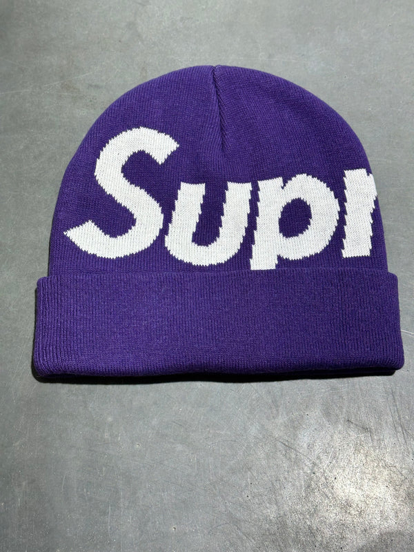 NEW Supreme Big Logo Beanie - Purple