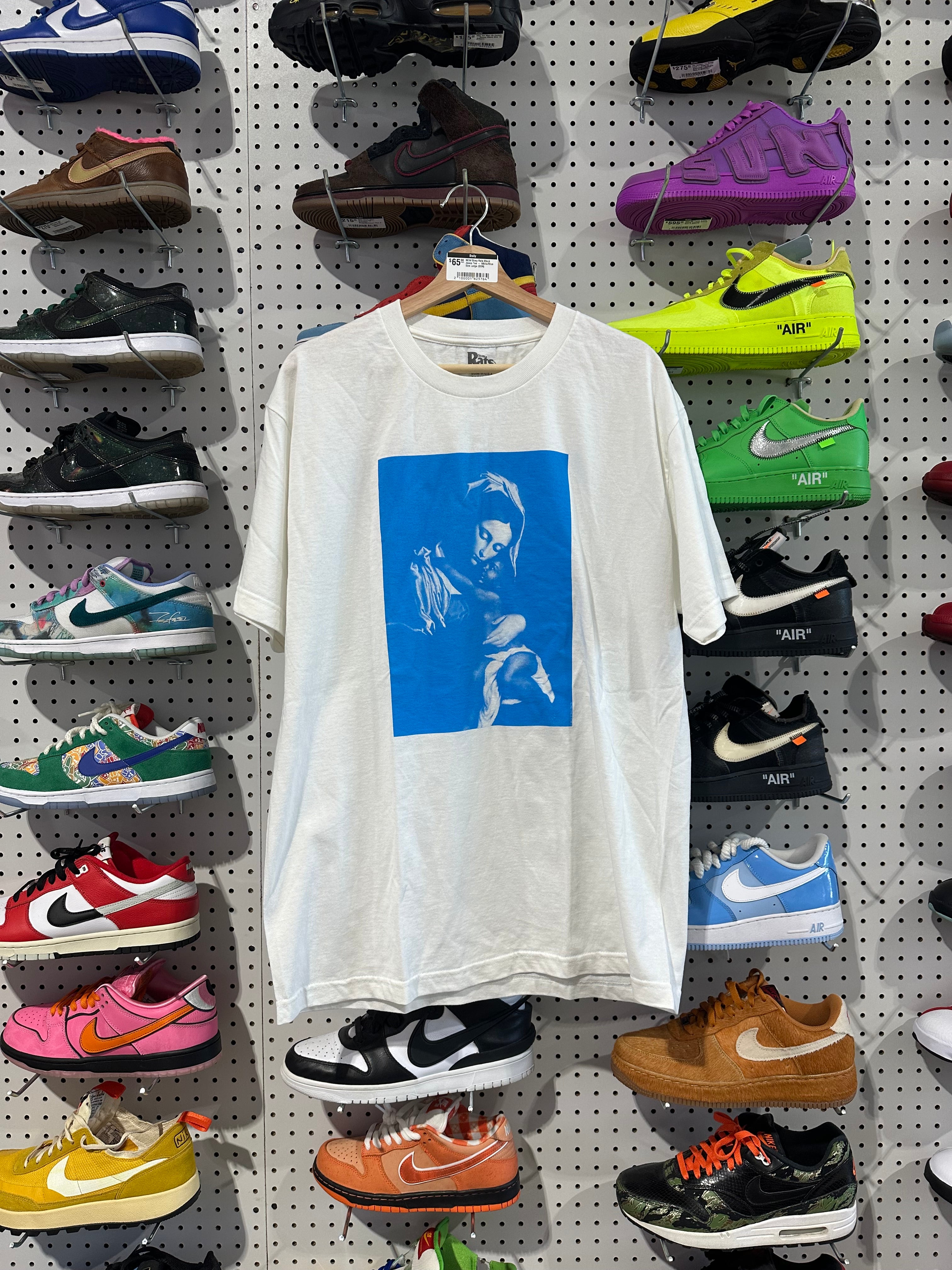 NEW Stray Rats Black Jesus Tee - White/Blue Size Large