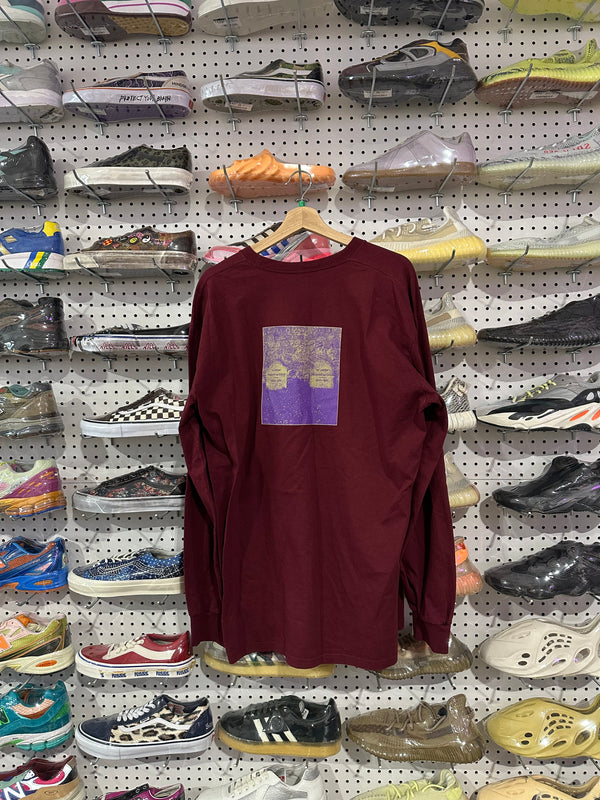 USED Supreme The Real Shit LS Tee - Burgundy Size XL