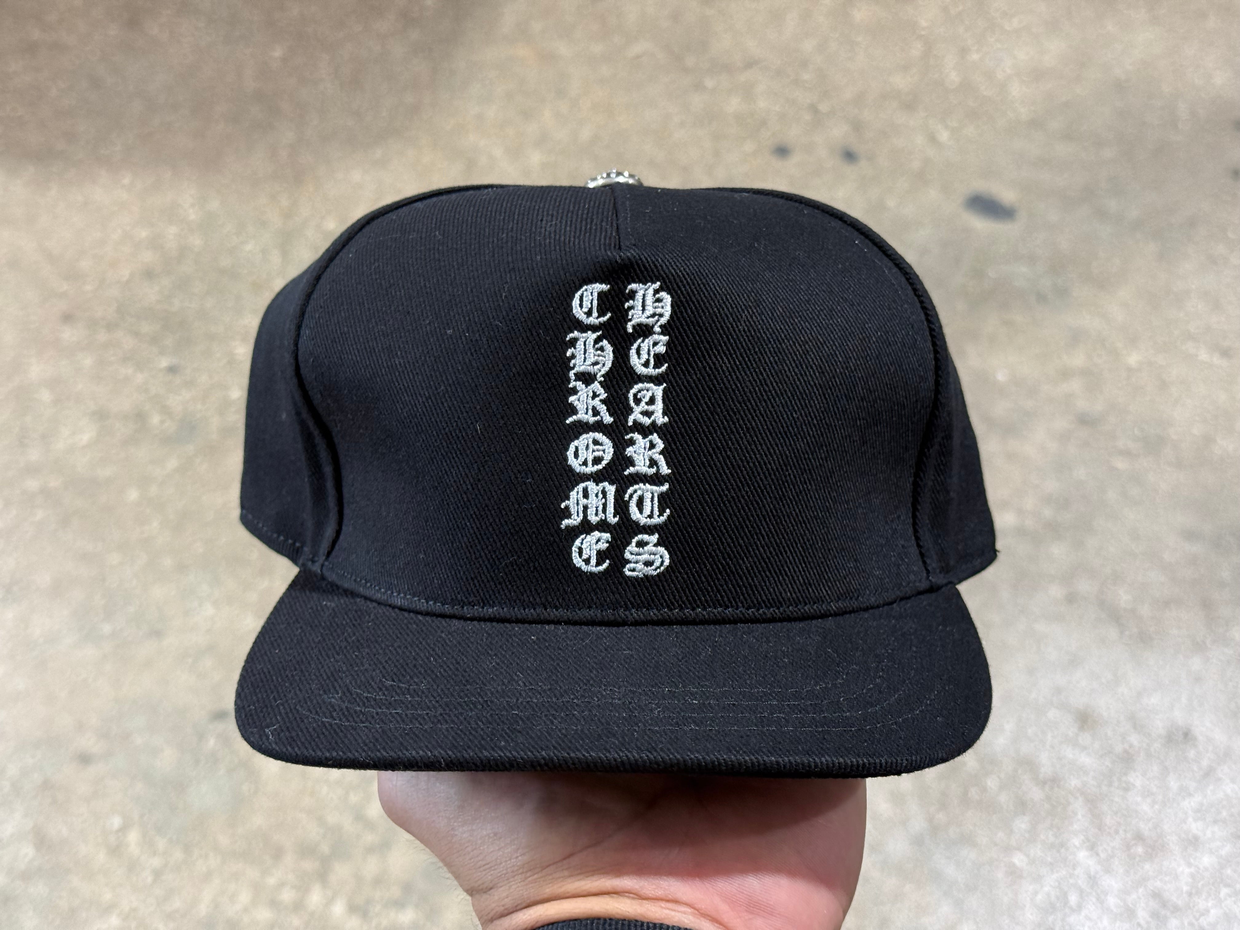 Chrome Hearts Vertical Logo Baseball Hat - Black