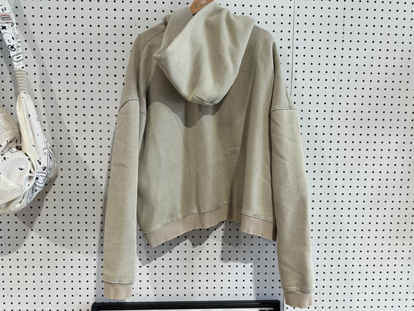 USED GV Gallery Blank Zip Up Cropped Hoodie - Ivory Size XL