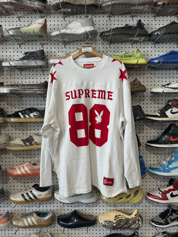 USED Supreme Playboy LS Shirt - White Size XXL