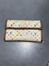 VTG 2000s Louis Vuitton x Murakami Monogram Tri Fold Wallet - White