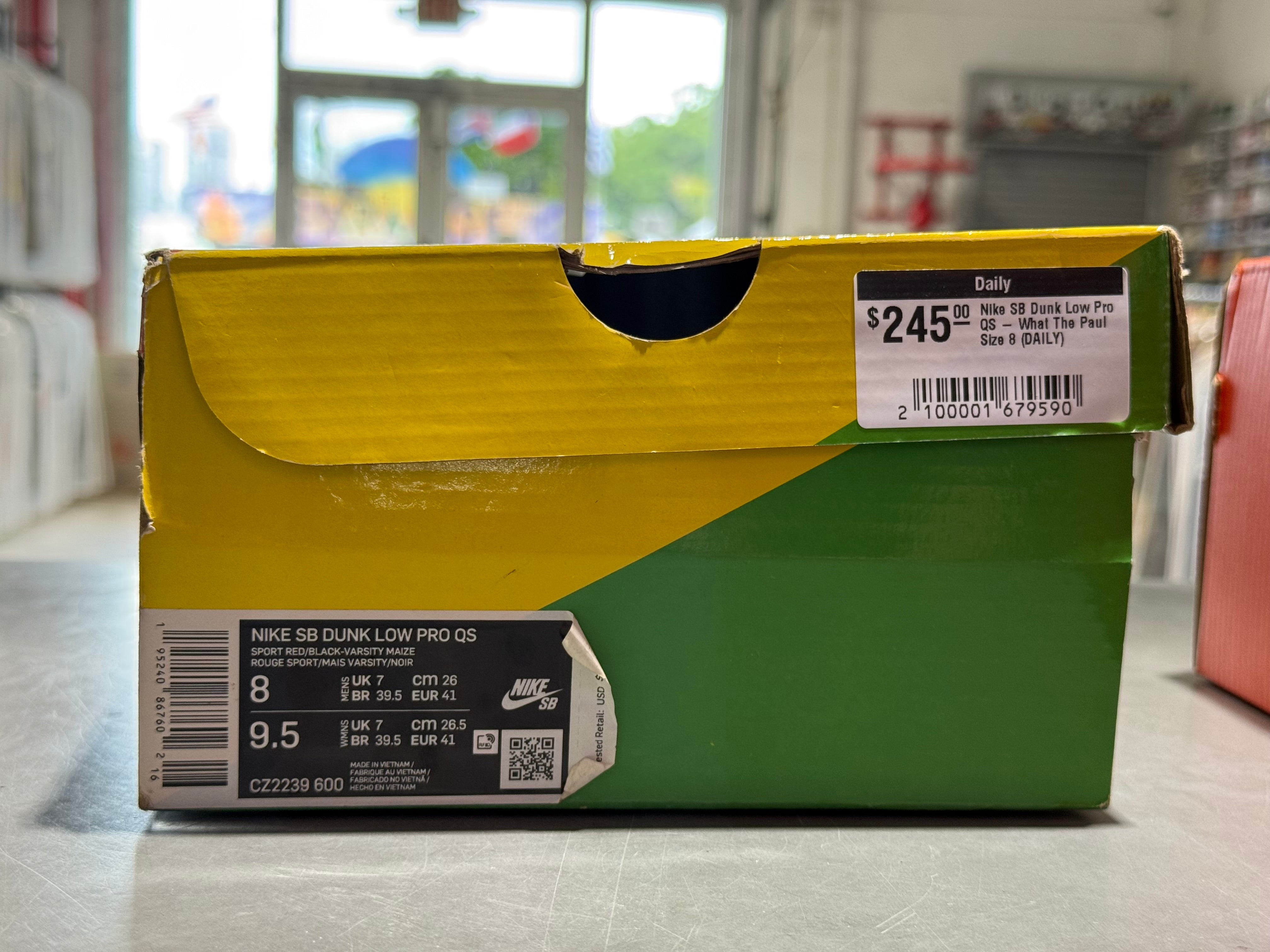 Nike SB Dunk Low Pro QS - What The Paul Size 8