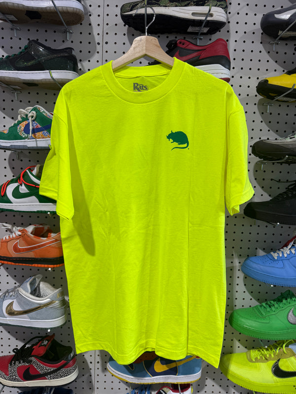 NEW Stray Rats Miami Dade Logo - Neon Yellow /Green Size Large