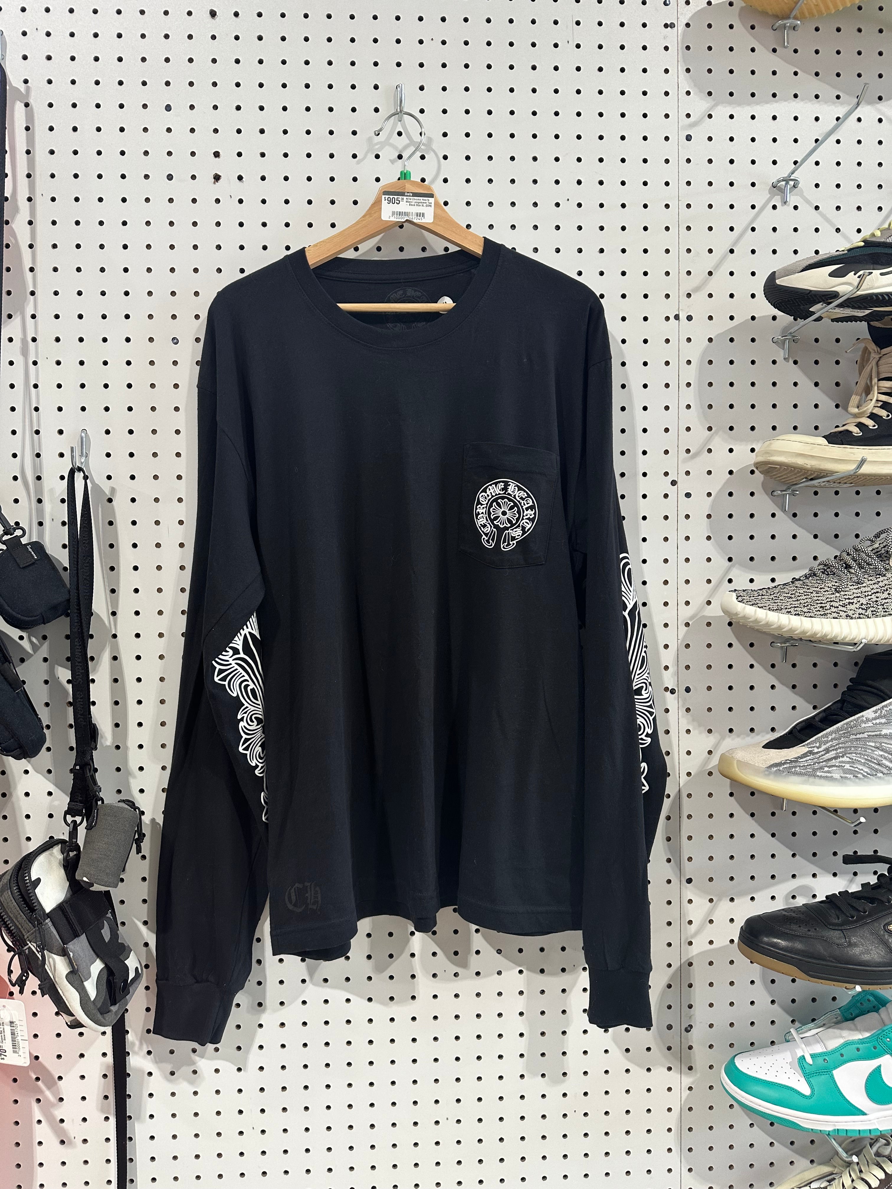NEW Chrome Hearts Miami Longsleeve Tee - Black Size XL
