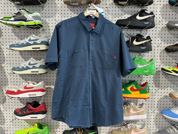 USED Supreme FW17 Gonz Work Shirt - Blue Size Large