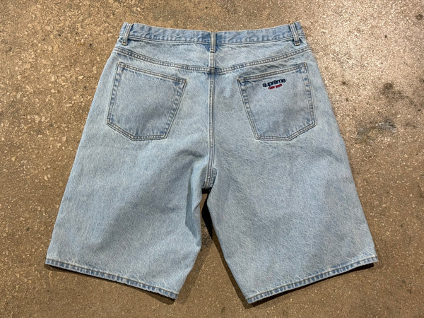 USED Supreme Denim Jean Shorts - Light Wash Size 34