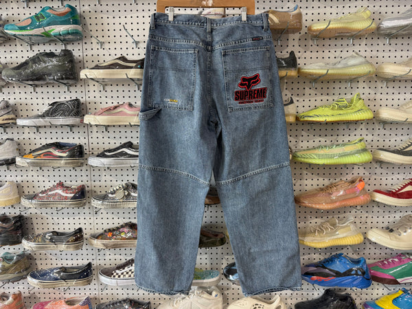 NEW Supreme FW25 Fox Racing Cordura Baggy Denim - Blue Size 32