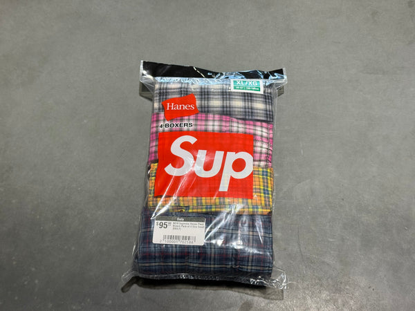 NEW Supreme Hanes Plaid Boxers Pack of 4 Size XL