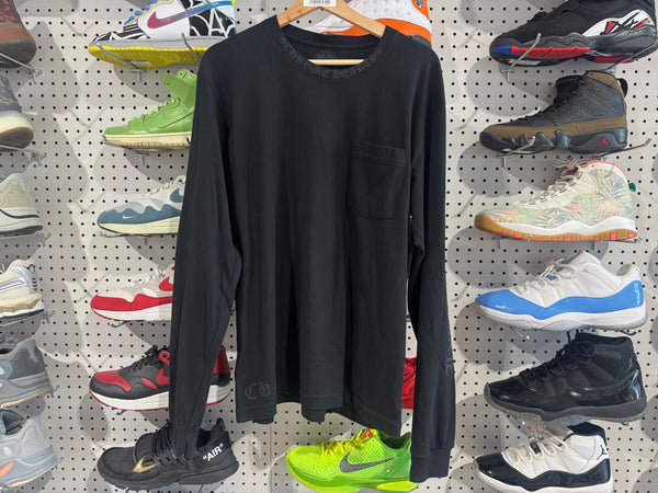 USED Chrome Hearts Longsleeve Pocket Tee - Black/Black Size Large