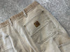 USED Carharrt Distressed Plaid Lined Carpenter Pants - Khaki Size 34x30