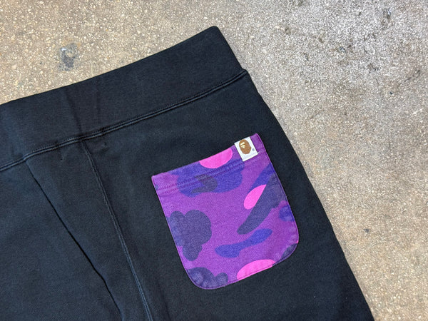 USED BAPE ABC Camo Shark Sweat Pants - Black Size Small